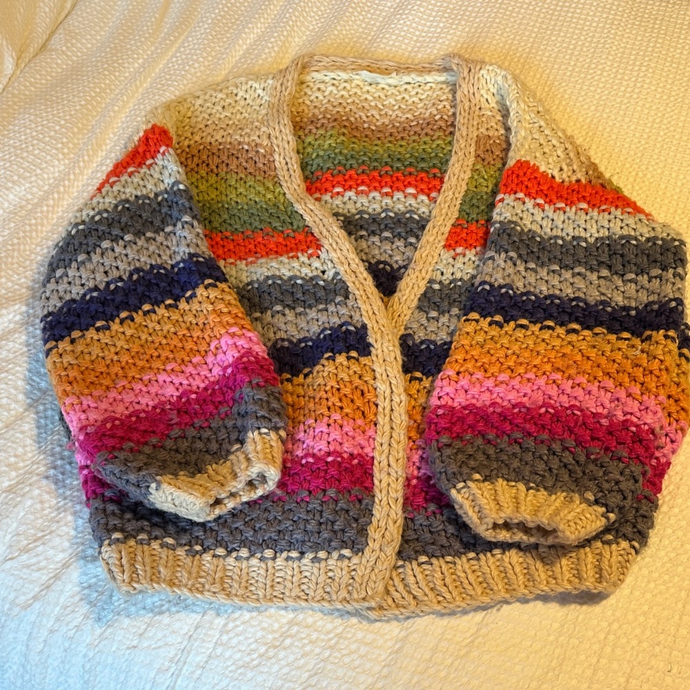 Vibrant Striped Knit Cardigan